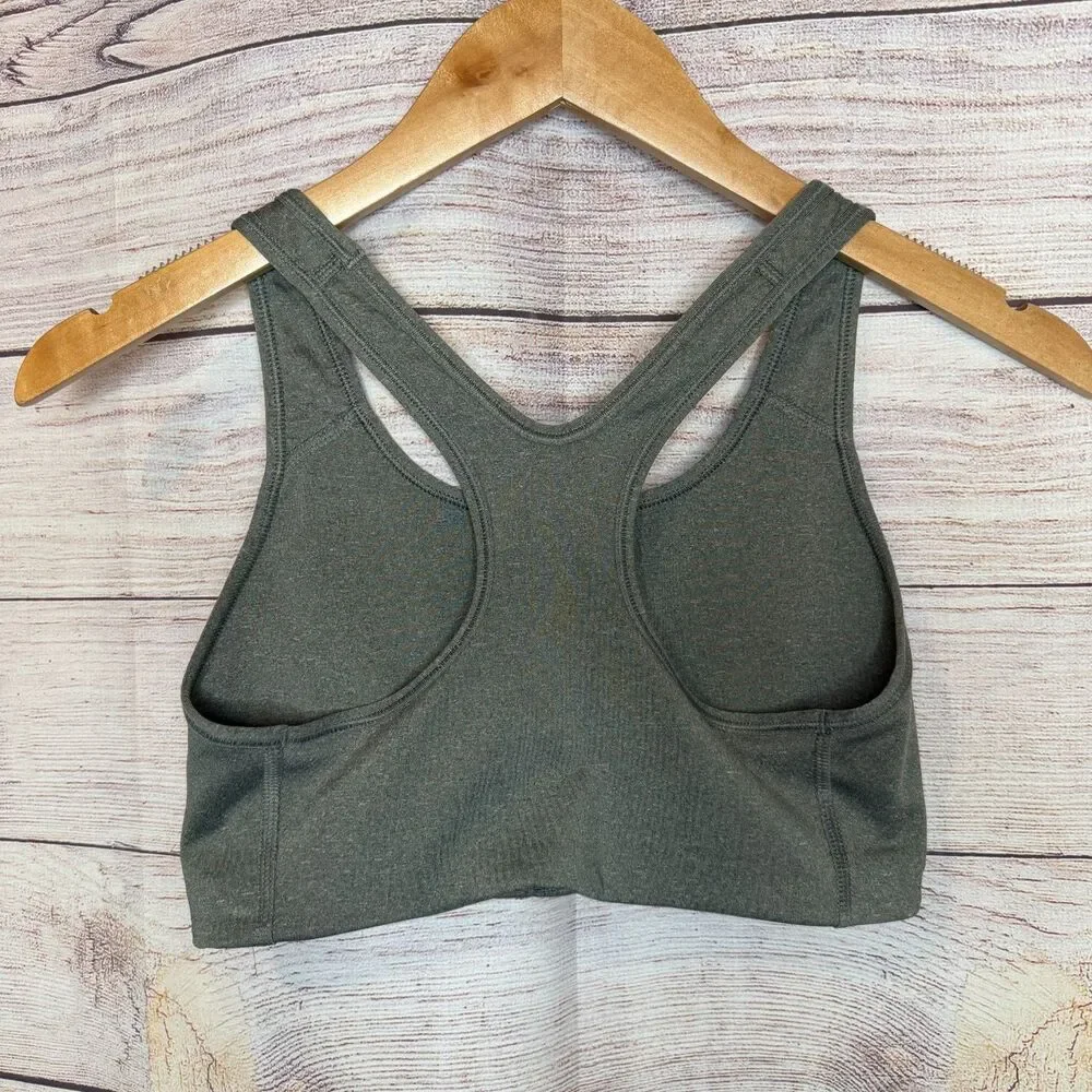 Nike Classic Swoosh Futura Medium Support Sports Bra Gray Size Small S